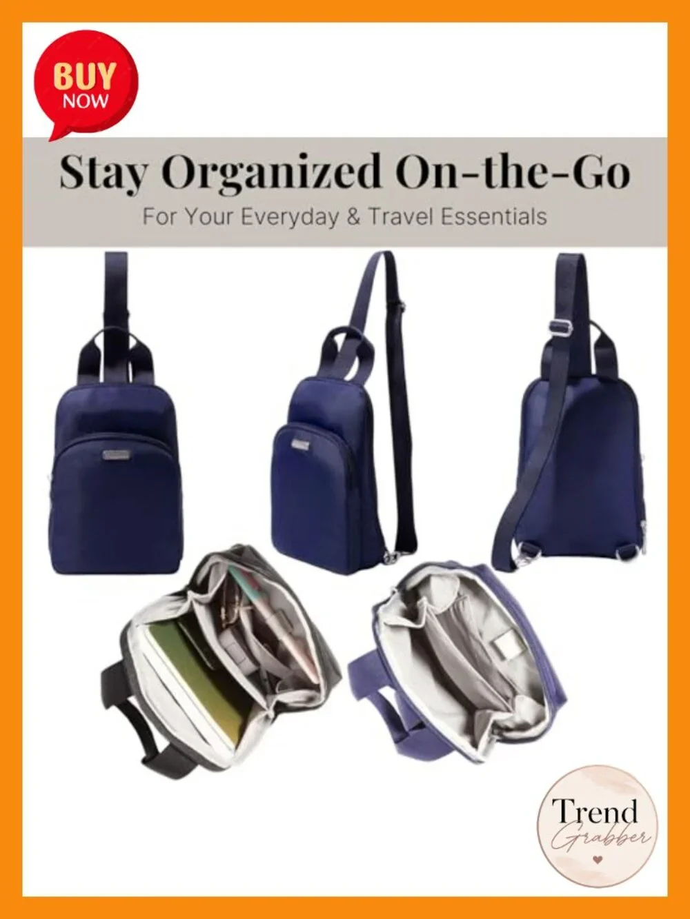 Lightweight Travel Sling Bag with RFID Protection